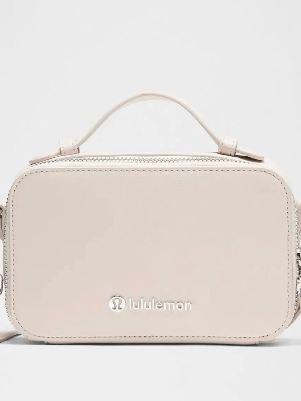 lululemon leather alternative camera crossbody bag in Cashew/Silver
